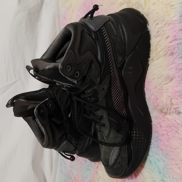 Puma RS-X Hi Top Militia Black Asphalt Grey Running Sneakers Sz.6C (X-107 CRATE) - Picture 12 of 14